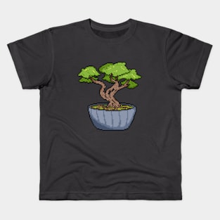 Bonsai Tree Pixel Art Kids T-Shirt